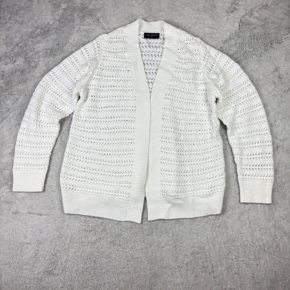 Lane Bryant Open Front Stitch Cardigan Long Sleeve Summer Coastal Beach 14-16 - Picture 3 of 10